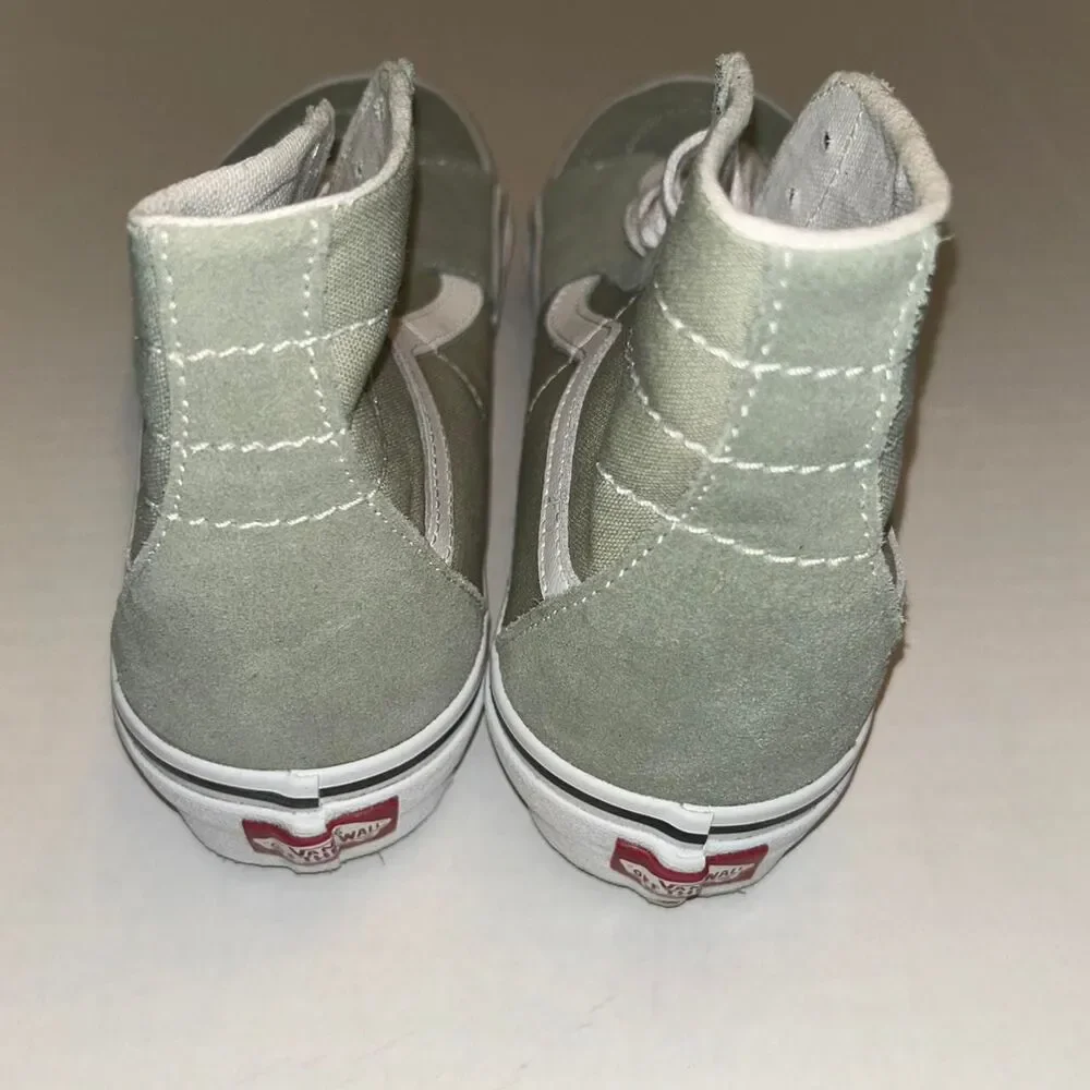 Vans Sk8-Hi Green Embroidered Canvas High Top Shoes Size Mens 8.5 Womens 10